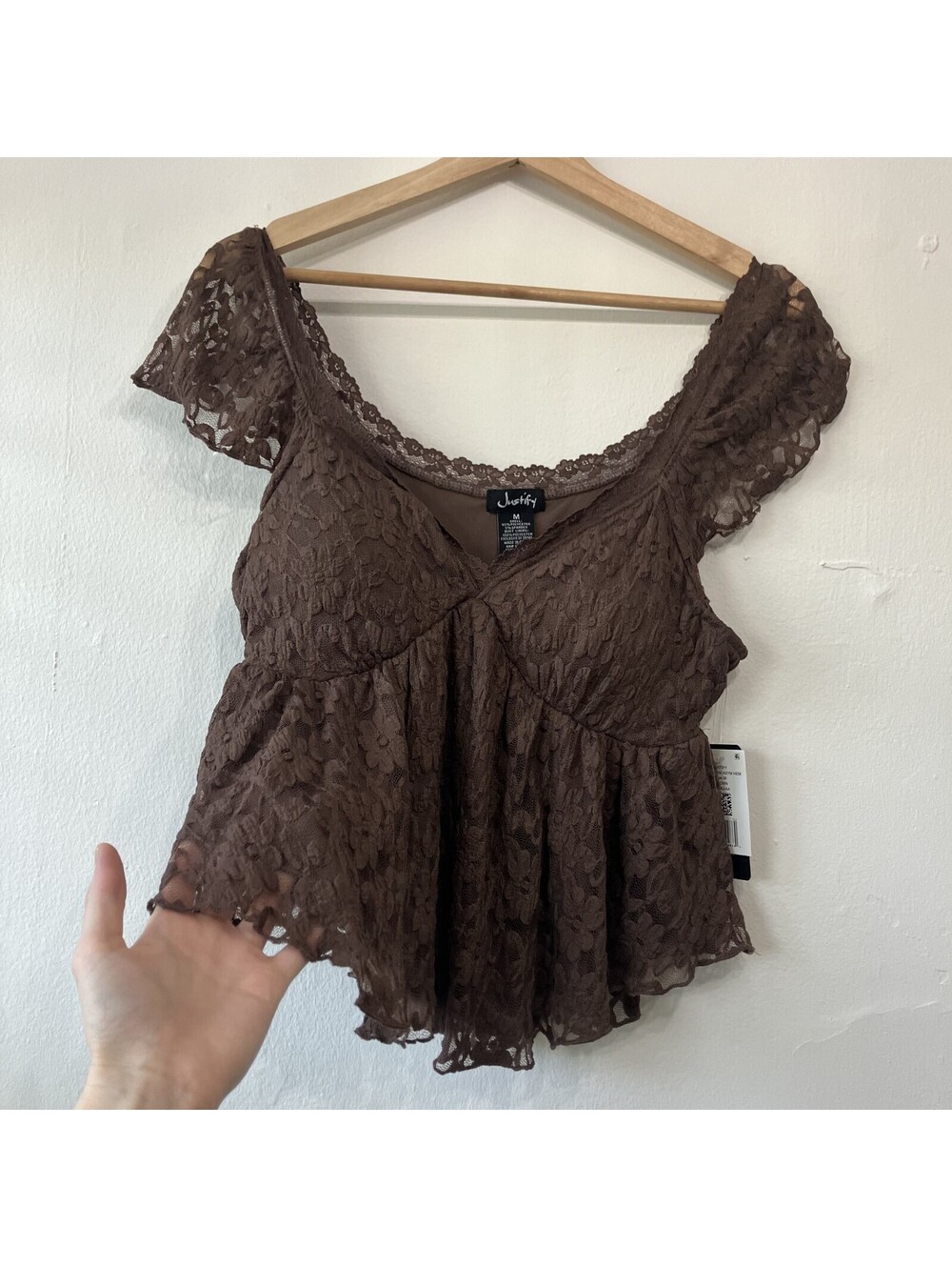 Y2K Fairy Lace Flowy Babydoll Top Asymmetric Dainty Romantic Goblin NWT Medium